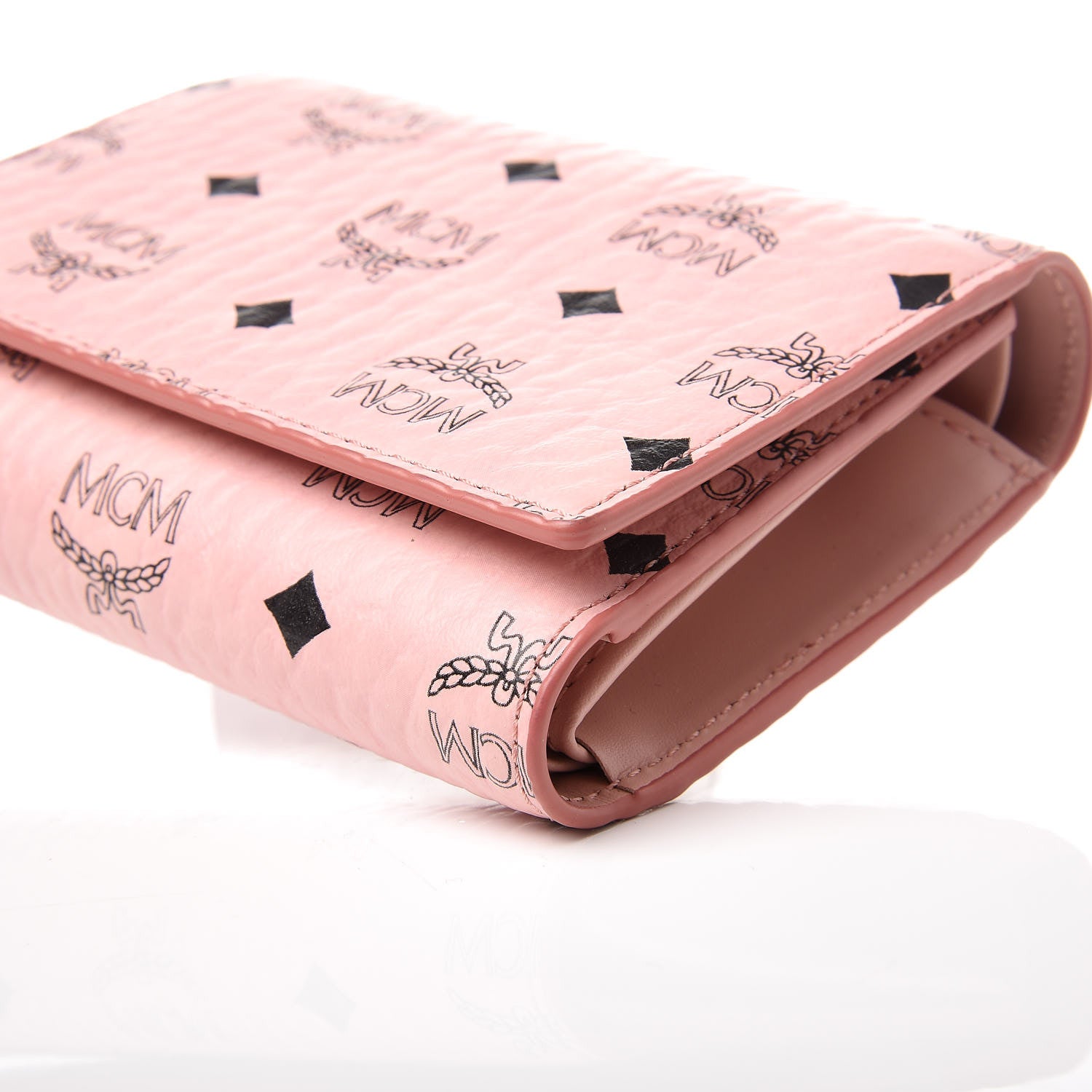 MCM Visetos Trifold Wallet Pink 5 of 8
