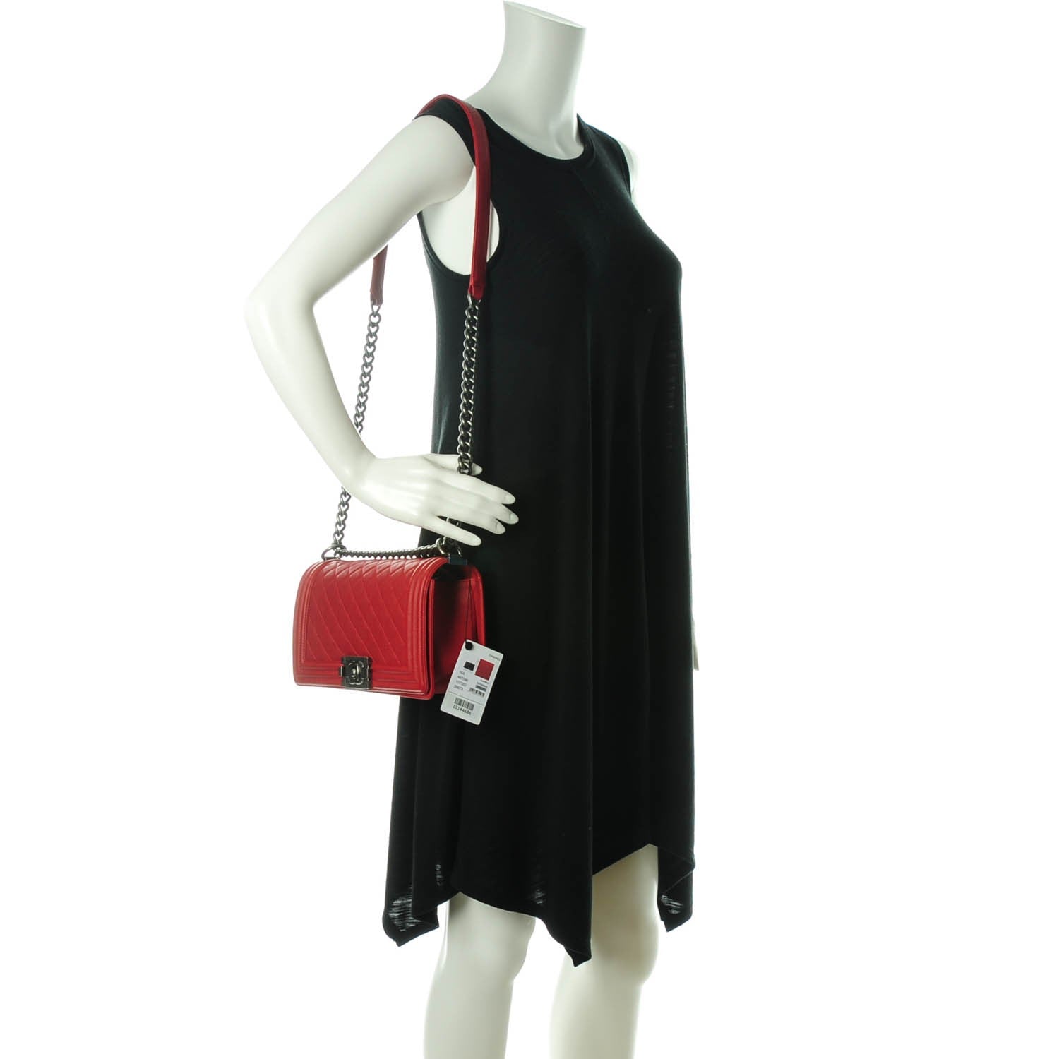Chanel Caviar Quilted Medium Boy Flap Red 2 of 8