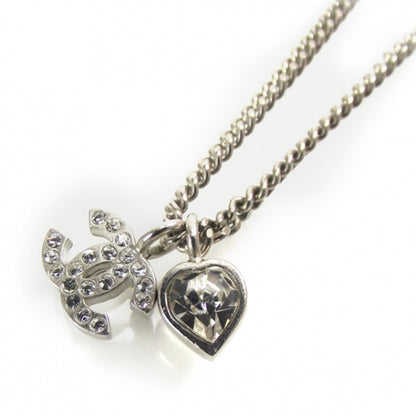 Chanel Crystal Mini Heart CC Logo Necklace 4 of 5
