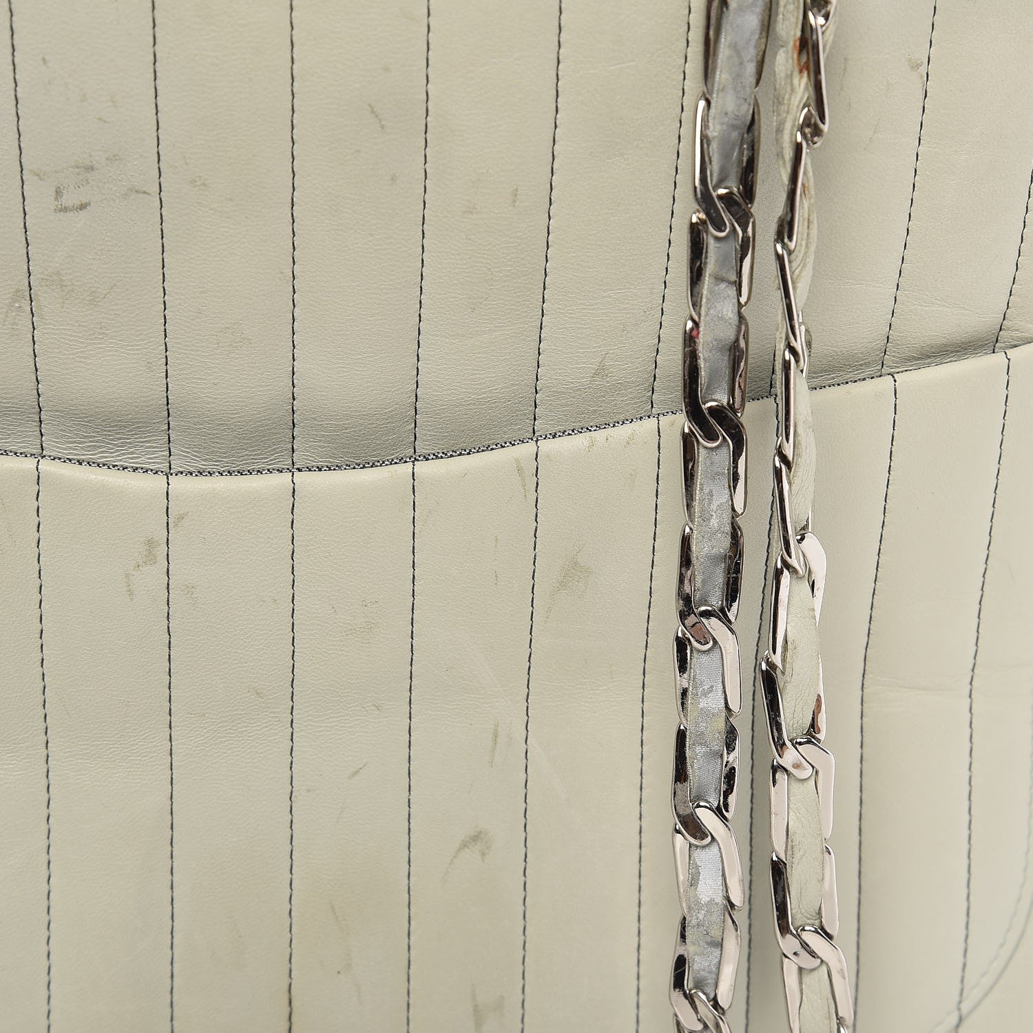Chanel Lambskin Vertical Quilted Large Mademoiselle Tote Light Green 14 of 15