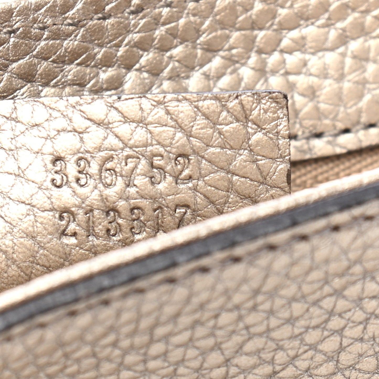 Metallic Pebbled Calfskin Medium Soho Flap Crossbody Golden Beige
