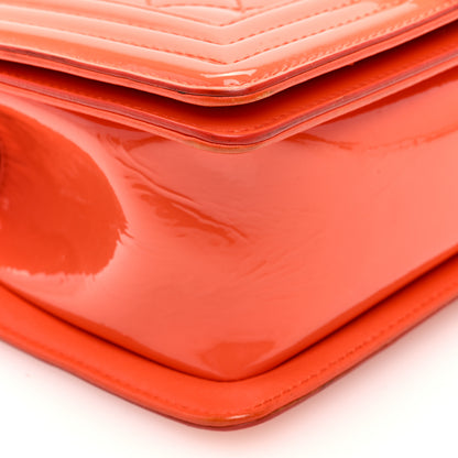 Chanel Patent Calfskin Quilted Small Plexiglass Boy Flap Orange 9 of 13