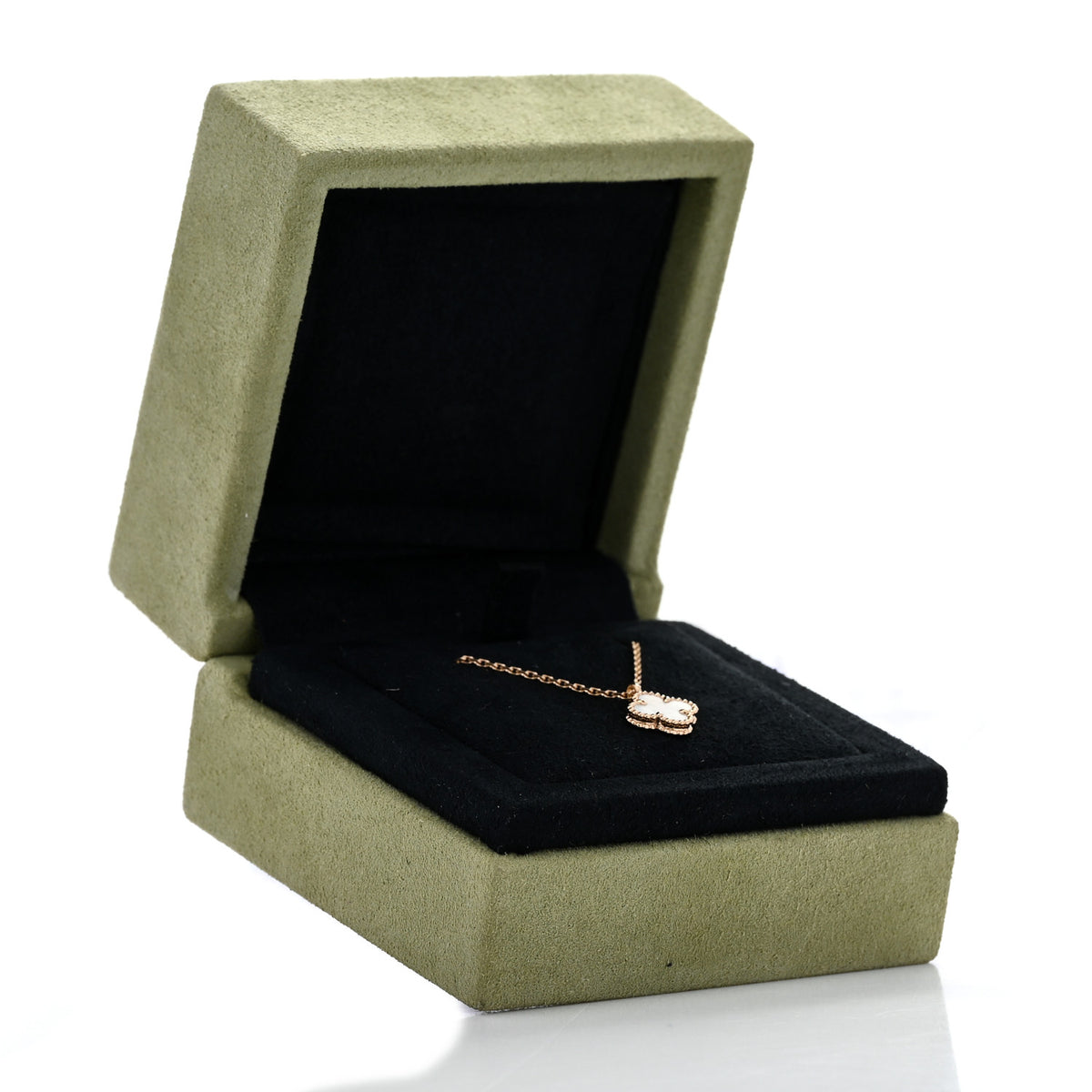 Van Cleef & Arpels 18K Yellow Gold Mother of Pearl Sweet Alhambra Pendant Necklace 6 of 6