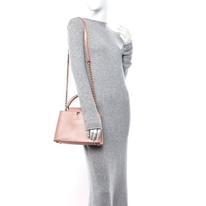 Louis Vuitton Metallic Taurillon Capucines BB Pearly Pink 2 of 12