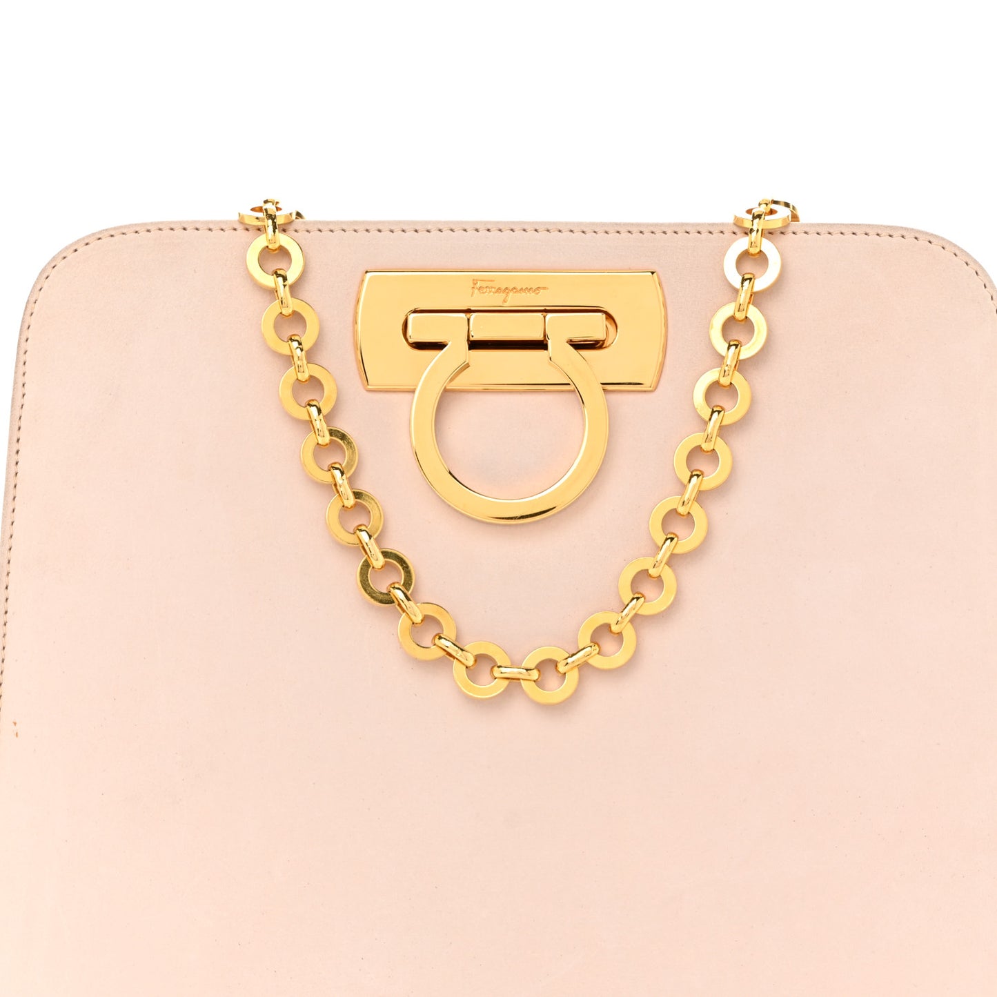 Suede Gancini Evening Bag Pink