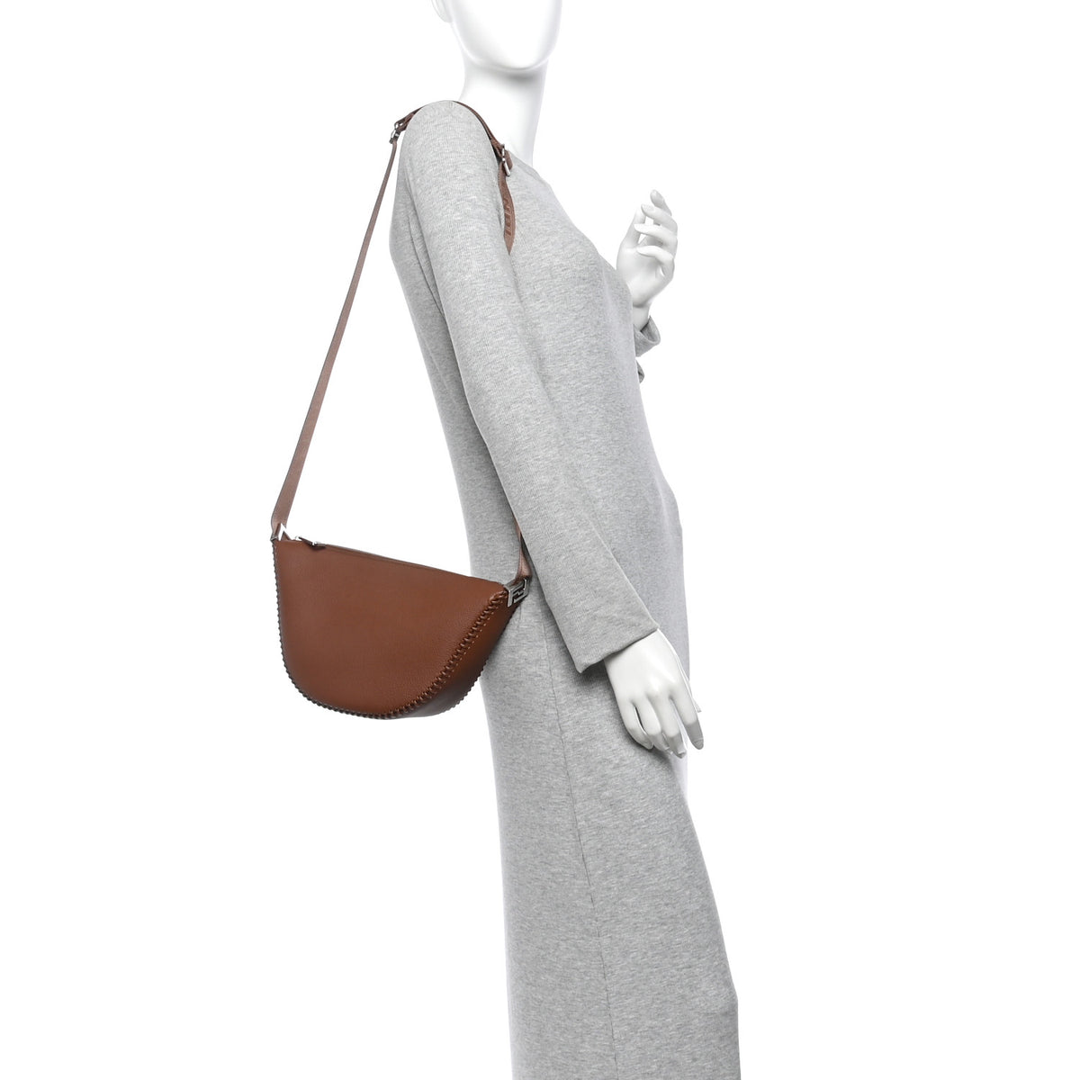 Fendi Vitello Cher Threading Small Melon Bag Brandy 2 of 10
