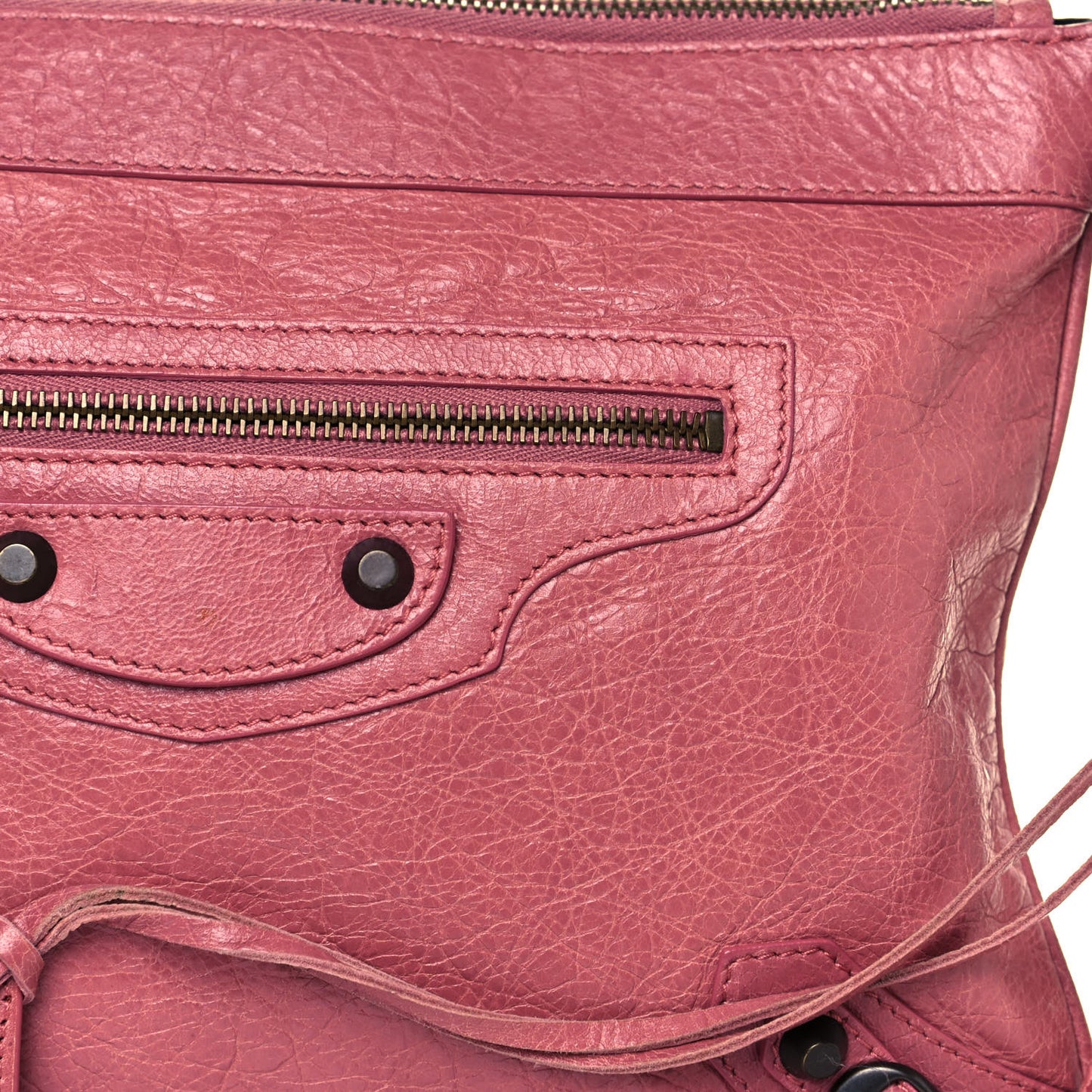 Agneau Classic Hardware Flat Handle Clutch Rose Bruyere