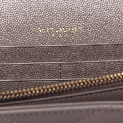 Saint Laurent Grain De Poudre Matelasse Chevron Monogram Chain Wallet Fard 6 of 15