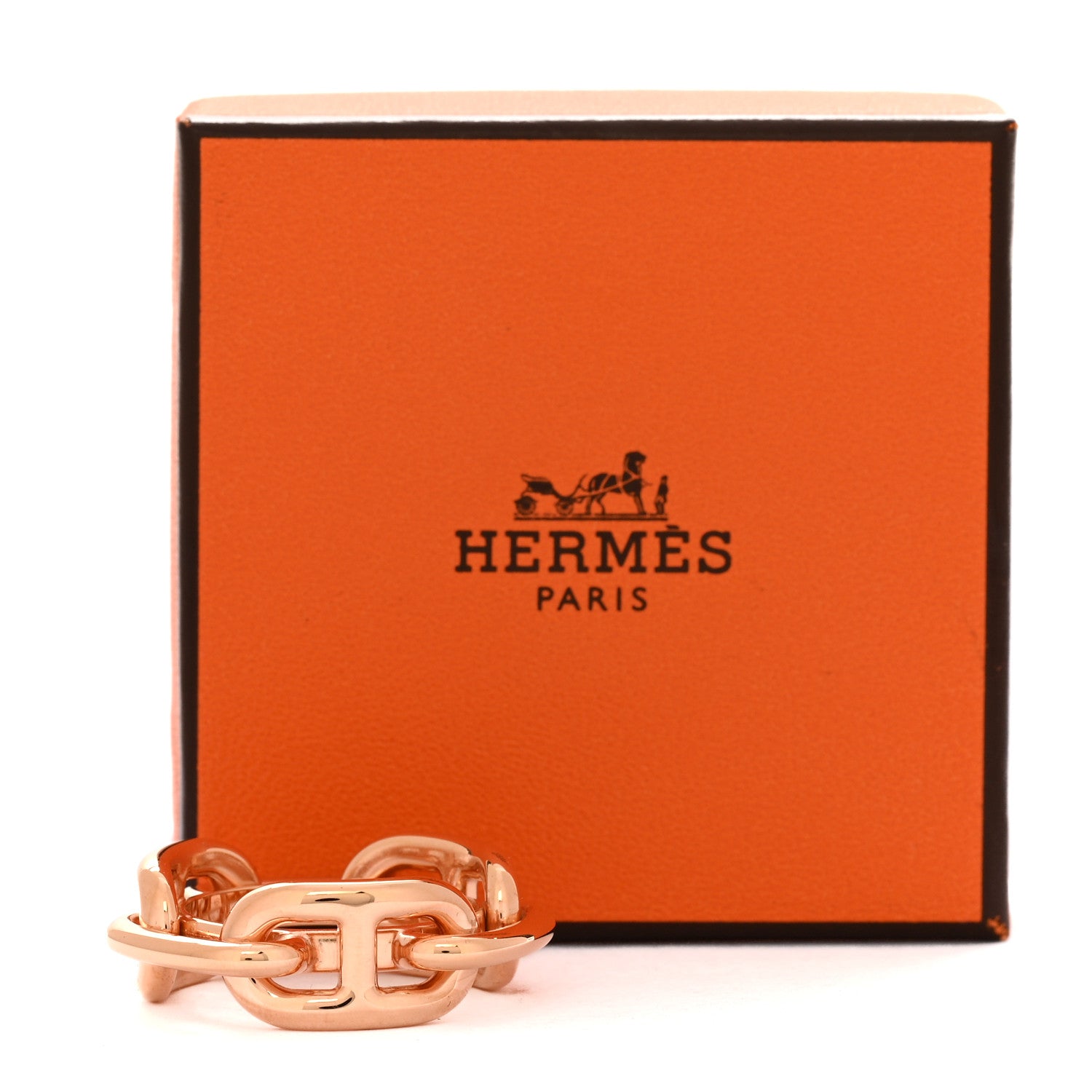 Hermes Plated Brass Regate Scarf Ring Plaqué Or Rose 5 of 5