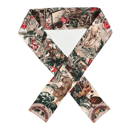 Louis Vuitton Silk Voyage Extraordinaire Bandeau Scarf Beige 1 of 4