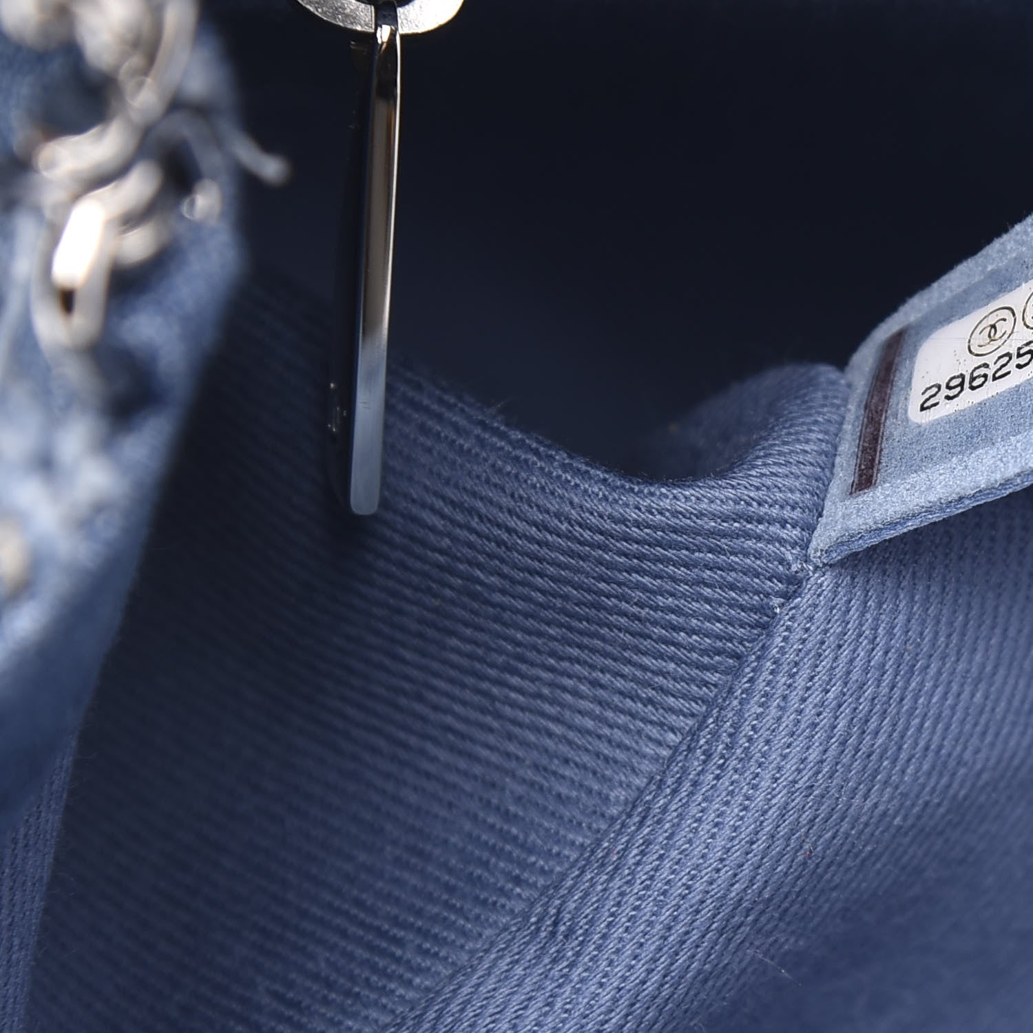 Chanel Frayed Denim Quilted Large Blue Chip Flap Blue 7 of 11