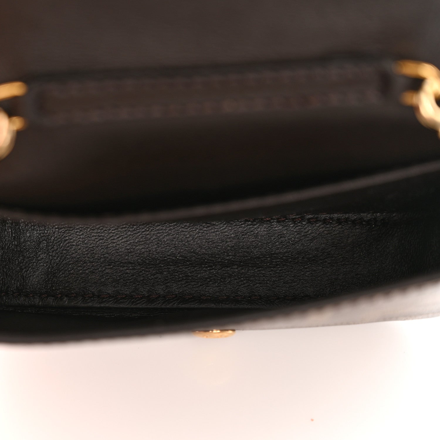 Fendi Glazed Fabric FF 1974 Nano Baguette Charm Mogano Panna 5 of 10