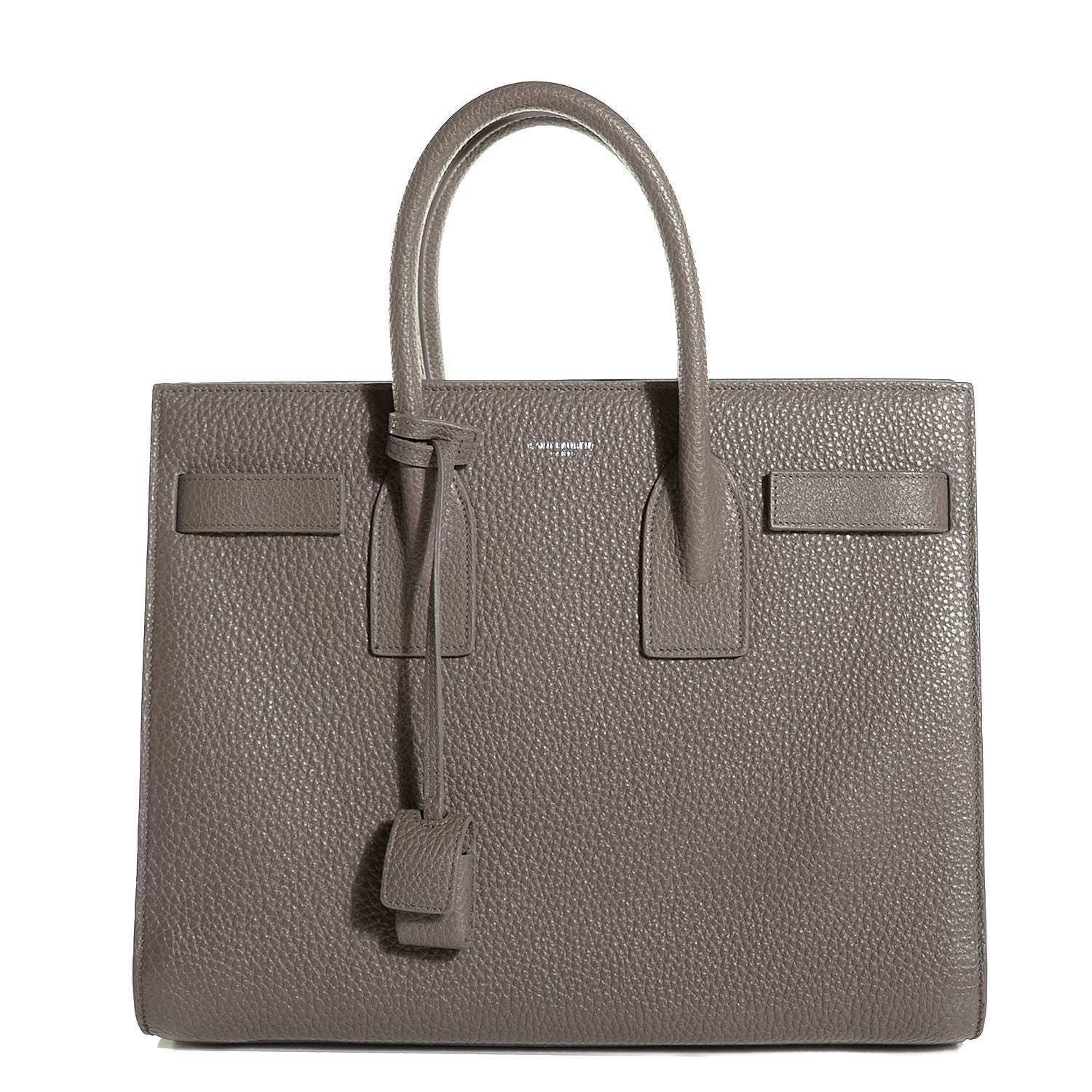 Saint Laurent Grained Calfskin Small Sac De Jour Fog 1 of 9