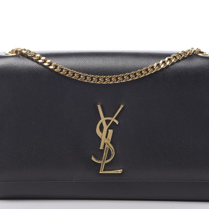 Saint Laurent Grain De Poudre Medium Classic Monogram Kate Satchel Black 9 of 9