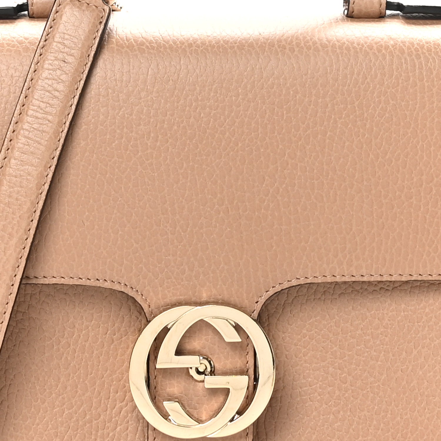 Gucci Dollar Calfskin Interlocking G Top Handle Shoulder Bag Camelia 8 of 10