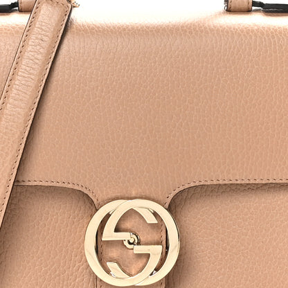 Gucci Dollar Calfskin Interlocking G Top Handle Shoulder Bag Camelia 8 of 10