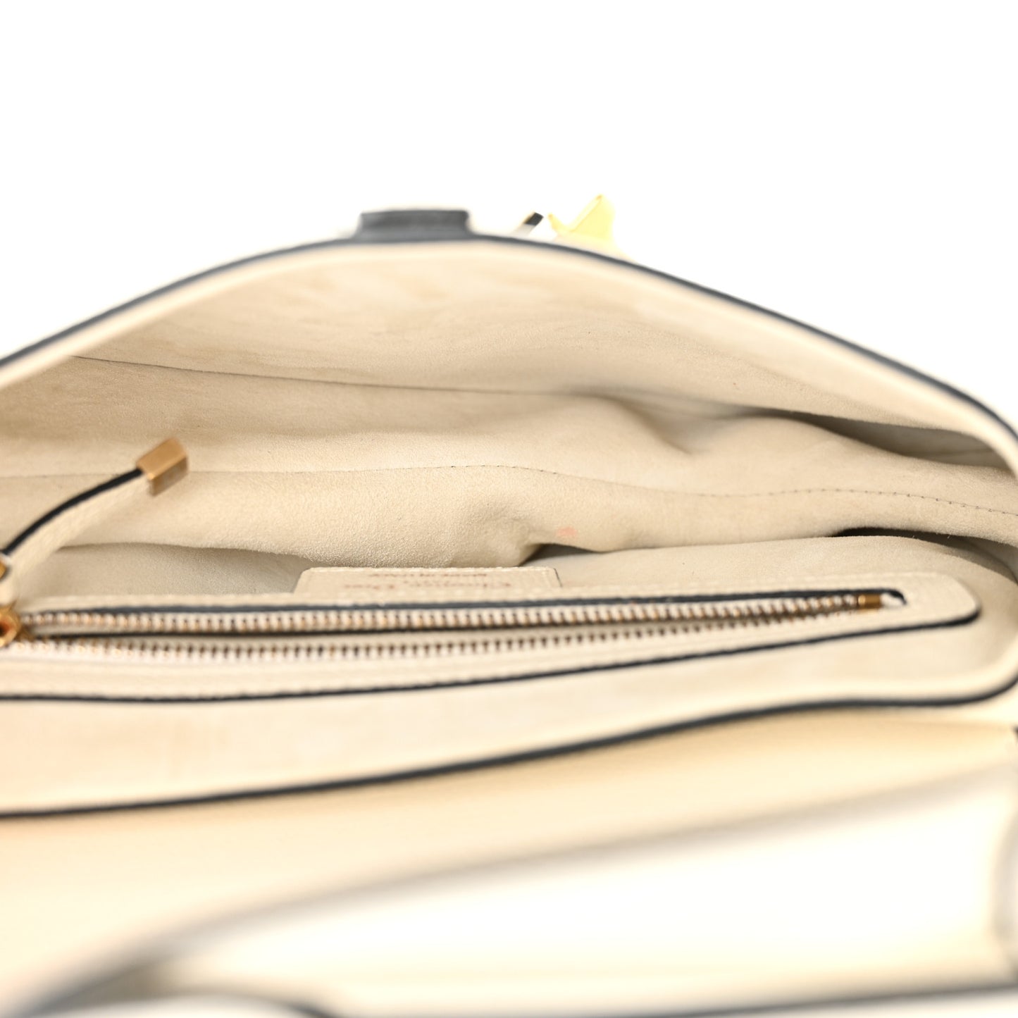 Grained Calfskin Saddle Bag White