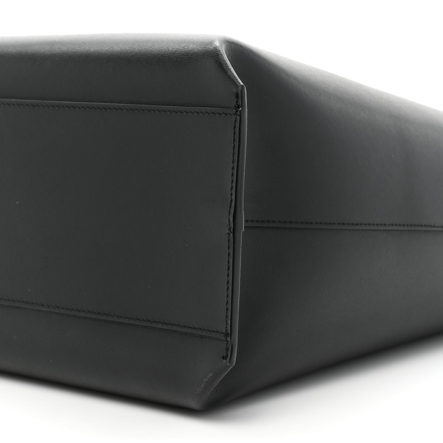Calfskin Medium Shopper Tote Black