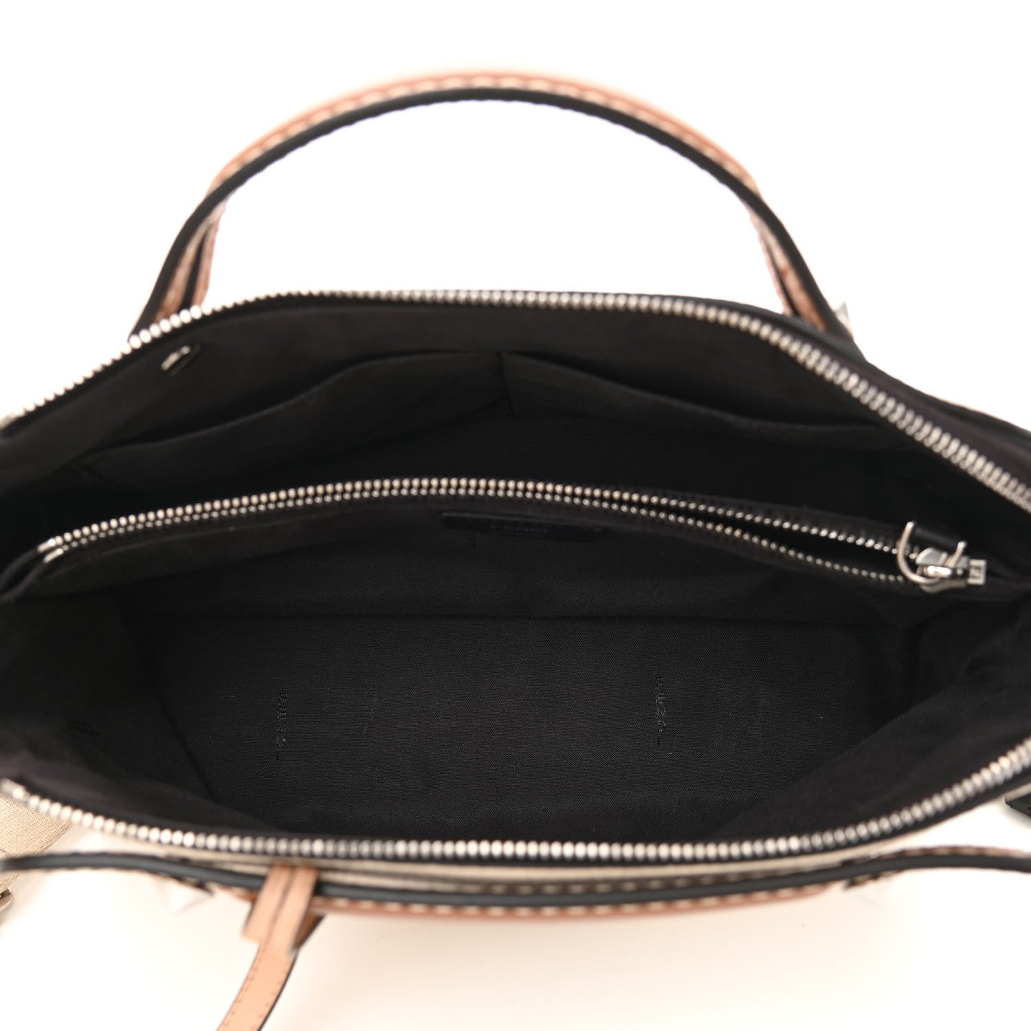 Fendi Vitello Sierra Morfeus Dolce Striped Strap Medium By The Way Boston Bag Camelia Ebano Multicolor 5 of 8
