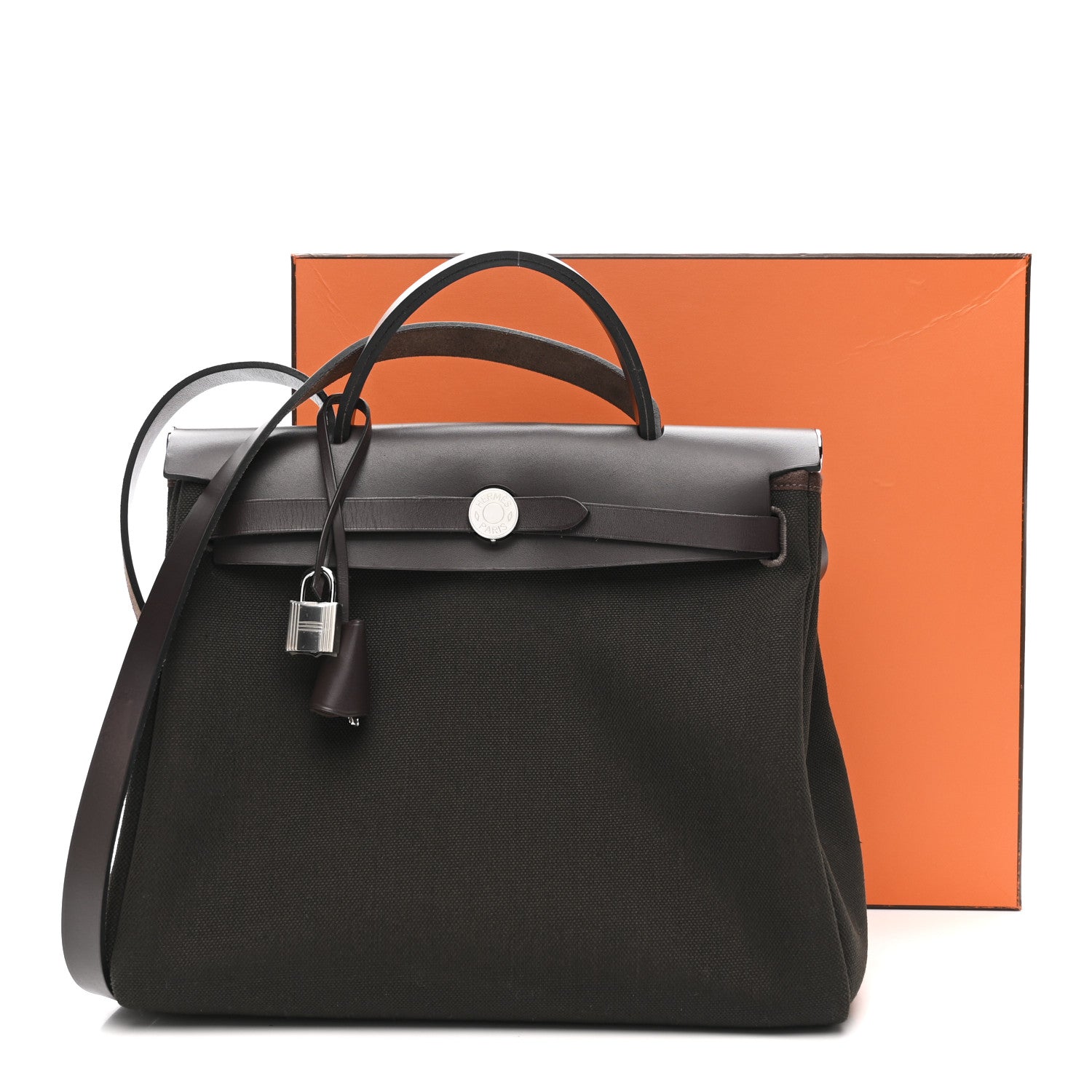 Hermes Vache Hunter Herbag Zip Retourne 31 PM Dark Bronze Ebene 15 of 15