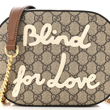 Gucci GG Supreme Monogram Blind For Love Embroidered Mini Chain Shoulder Bag Beige Tuscany 8 of 10