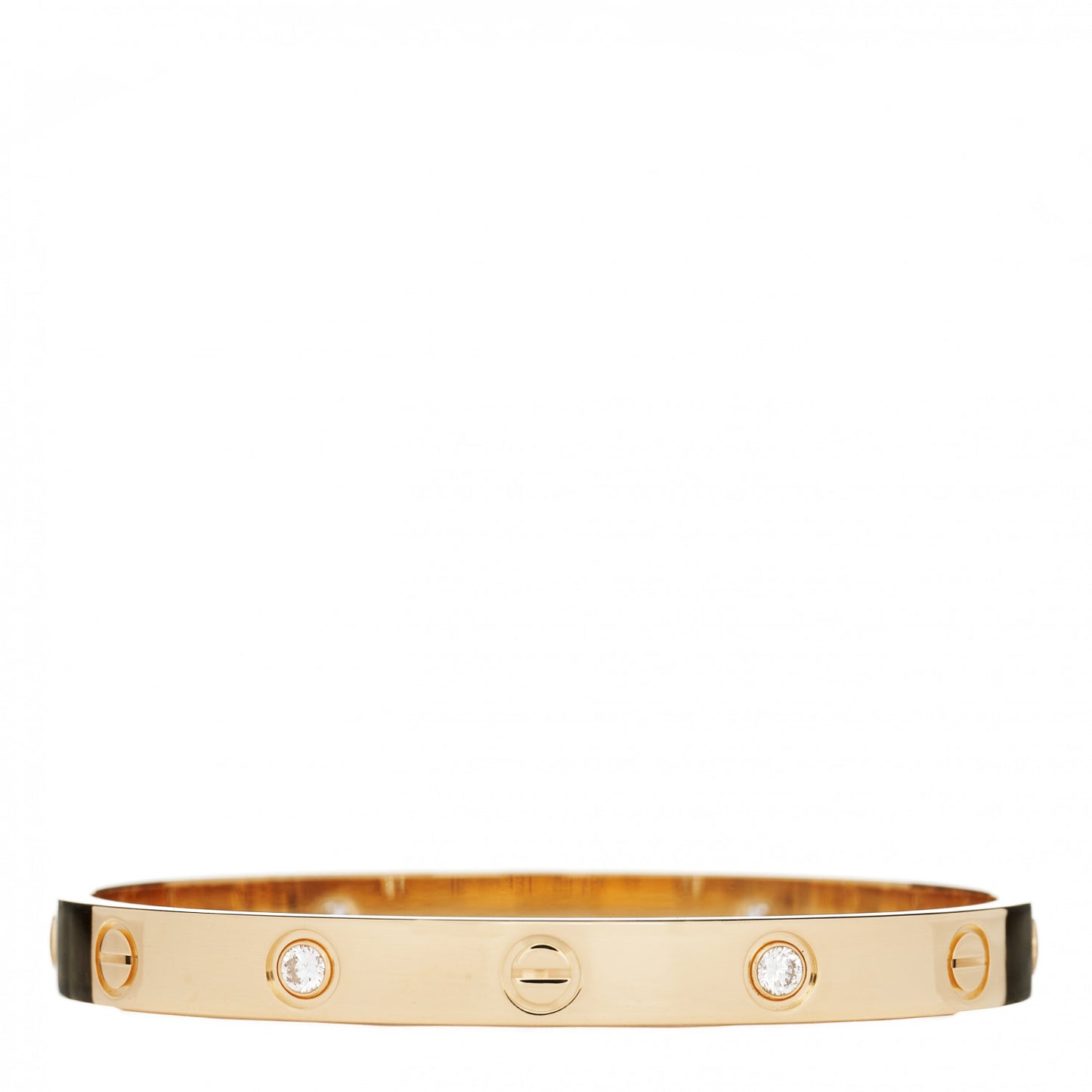 18K Yellow Gold 4 Diamond LOVE Bracelet 16