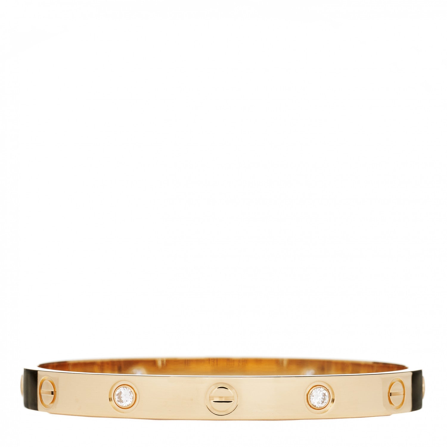 Cartier 18K Yellow Gold 4 Diamond LOVE Bracelet 16 2 of 7