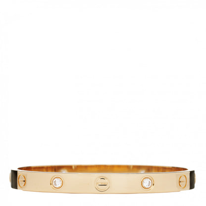 Cartier 18K Yellow Gold 4 Diamond LOVE Bracelet 16 2 of 7