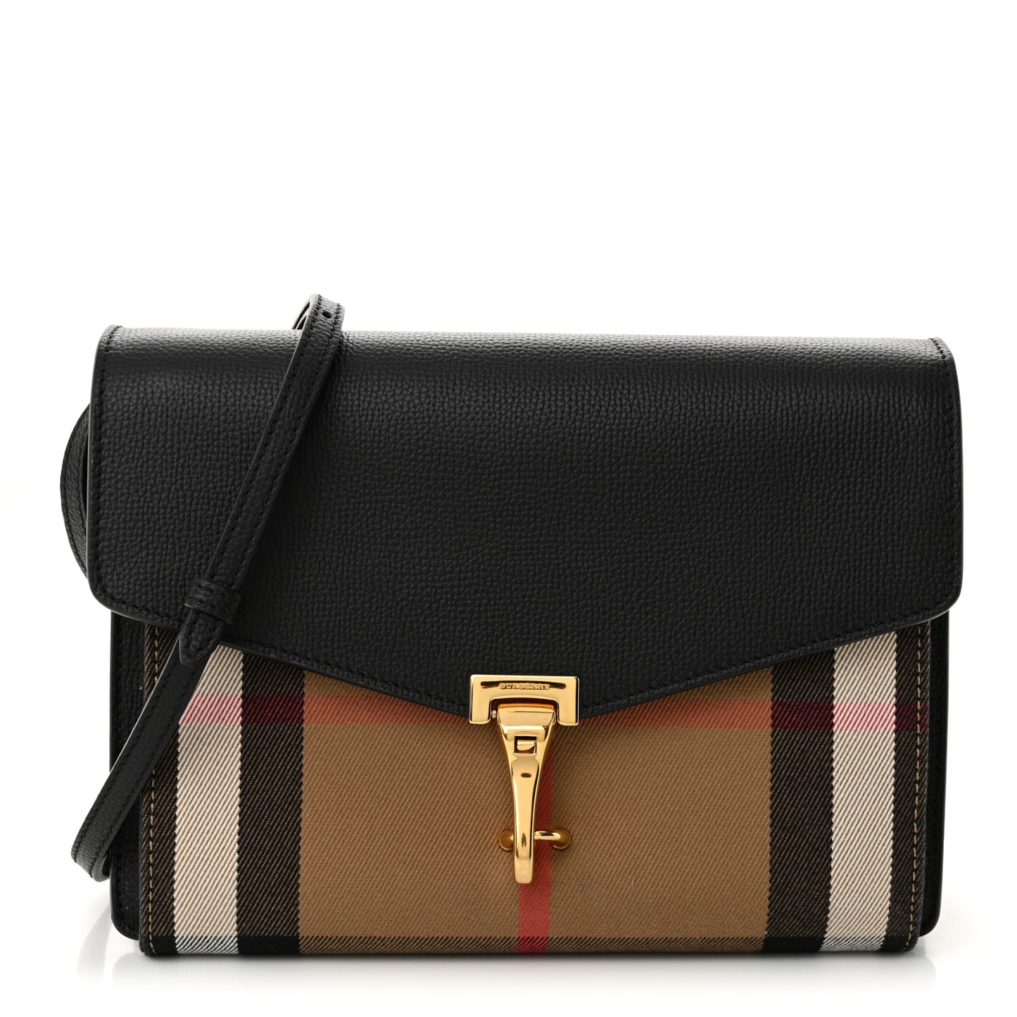 Derby Calfskin House Check Small Macken Crossbody Bag Black
