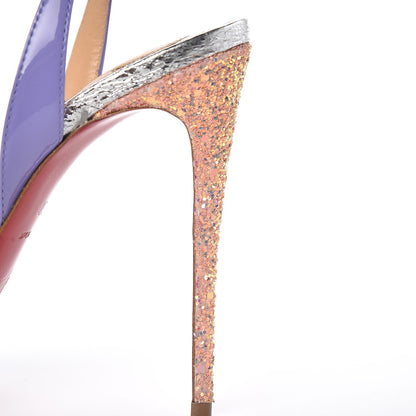 Christian Louboutin Patent Rete Glitter Discoport 120 Sandals 37 Opal 8 of 10