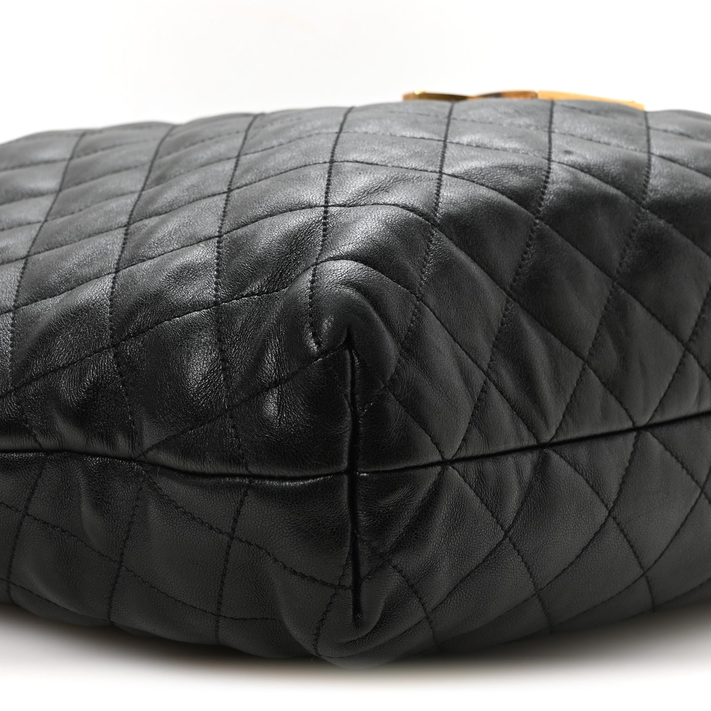 Lambskin Quilted Maxi Icare Shopping Tote Black