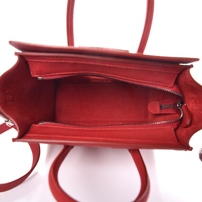 Celine Baby Grained Calfskin Nano Luggage Red 5 of 8