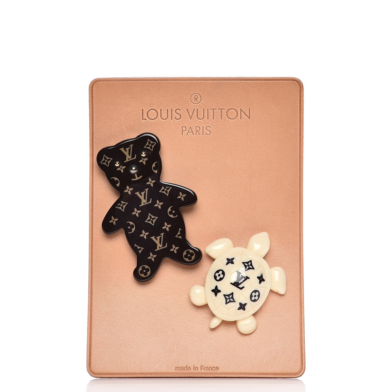 Louis Vuitton Monogram Nonours Teddy Bear Tortoise Pin Brooch Set 1 of 9