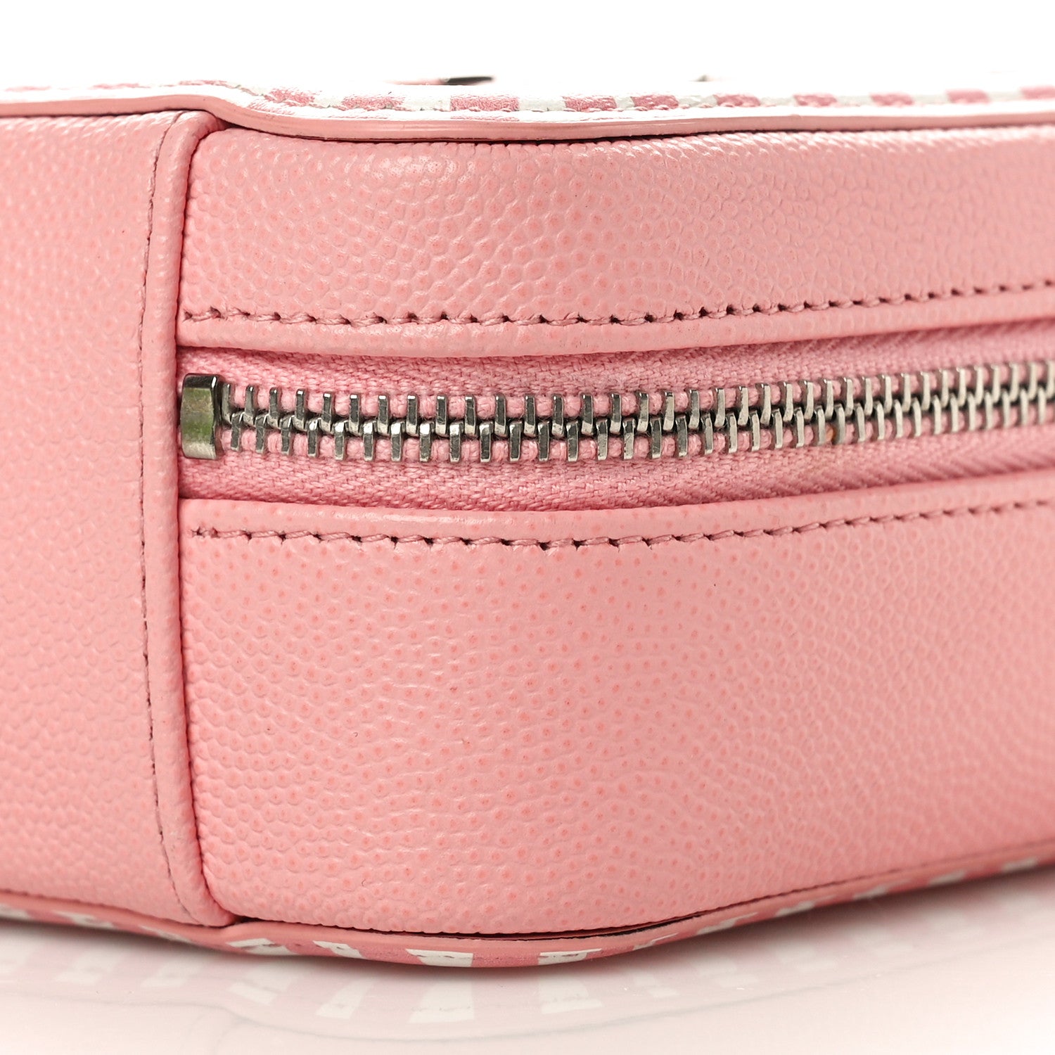 Chanel Caviar Quilted Striped CC Filigree Clutch With Chain Pink White 10 of 10