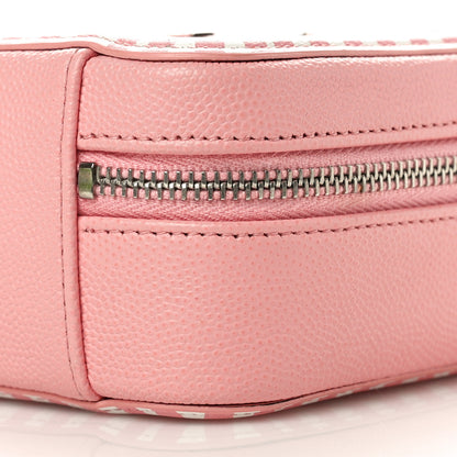 Chanel Caviar Quilted Striped CC Filigree Clutch With Chain Pink White 10 of 10
