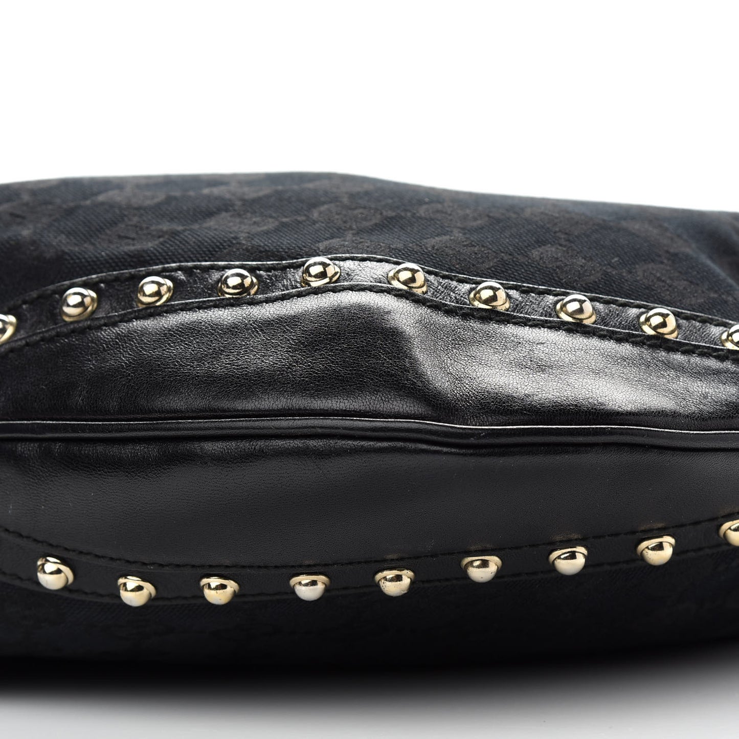 Monogram Web Pelham Studded Shoulder Bag Black