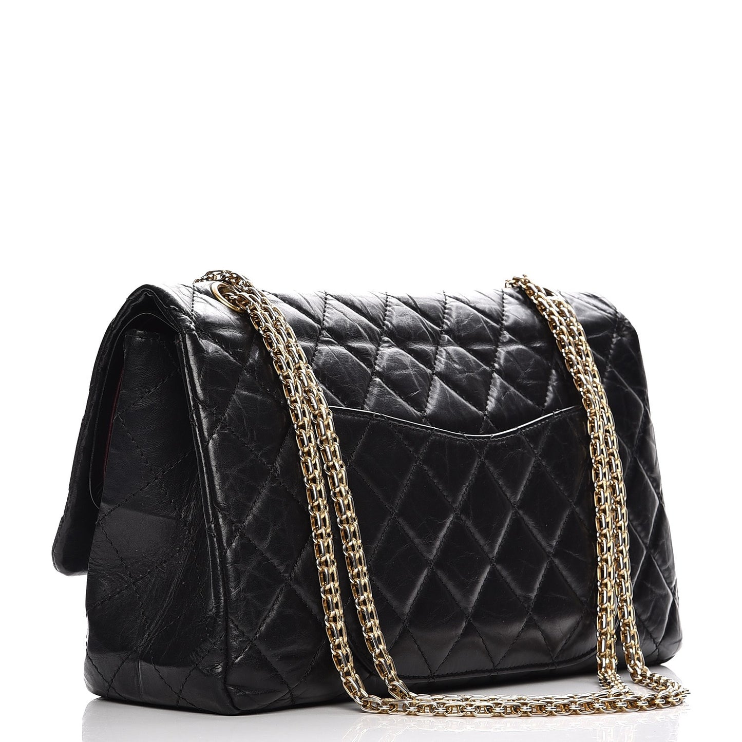Aged Calfskin Quilted 2.55 Reissue 227 Flap Black