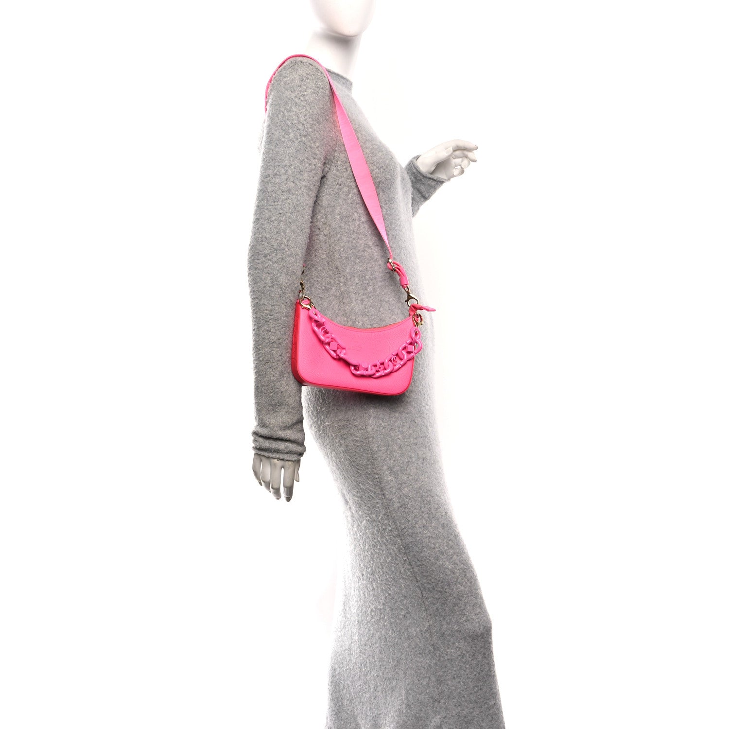 Christian Louboutin Calfskin Gomme Mini Loubila Chain Shoulder Bag