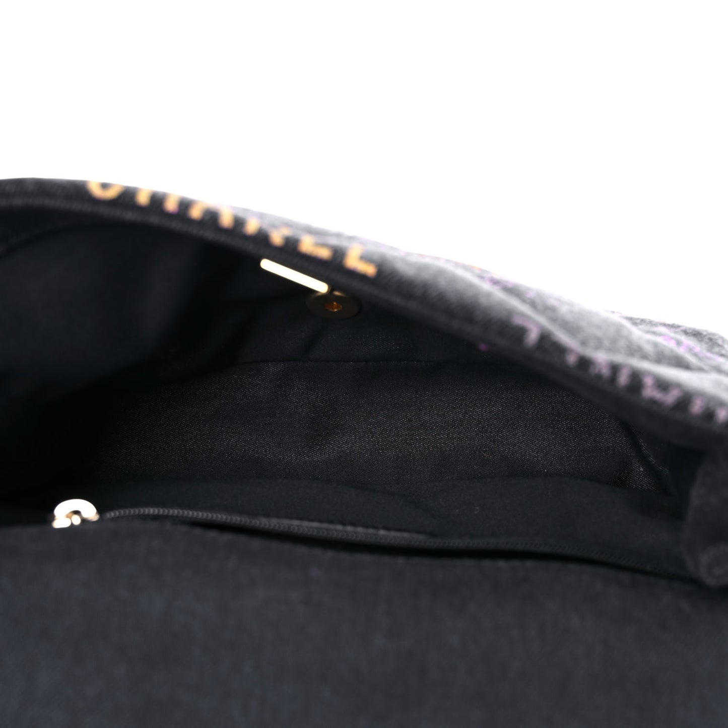 Denim Quilted Denim Mood Large Flap Black Multicolor