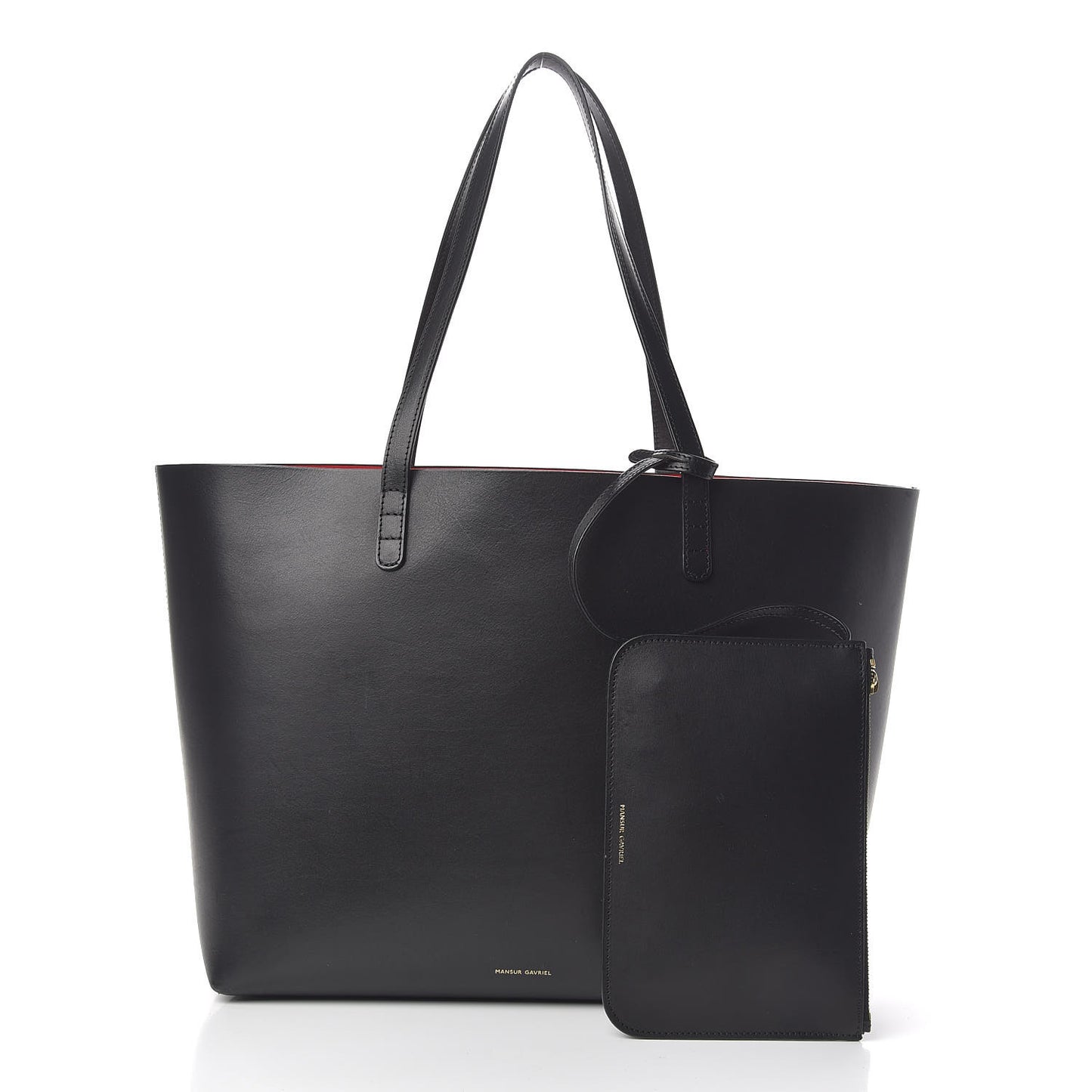 Calfskin Large Shopping Tote Black Flamma