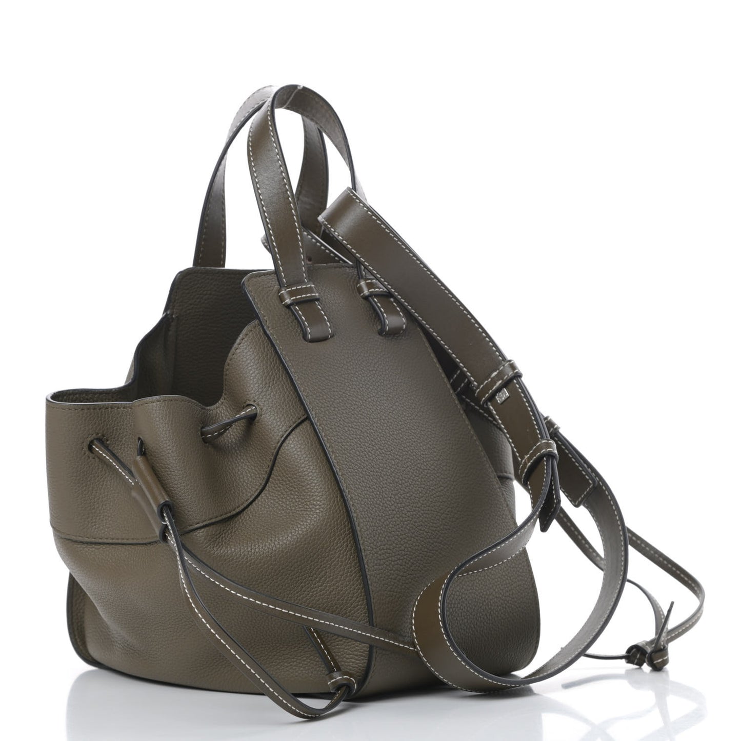 Calfskin Small Hammock Shoulder Bag Khaki Green