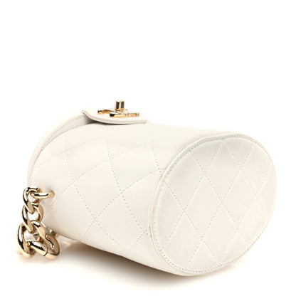 Chanel Lambskin Resin Elegant Chain Vanity Case White 4 of 11