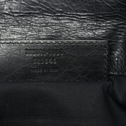 Balenciaga Agneau Giant 12 Silver Hardware Envelope Clutch Black 8 of 10