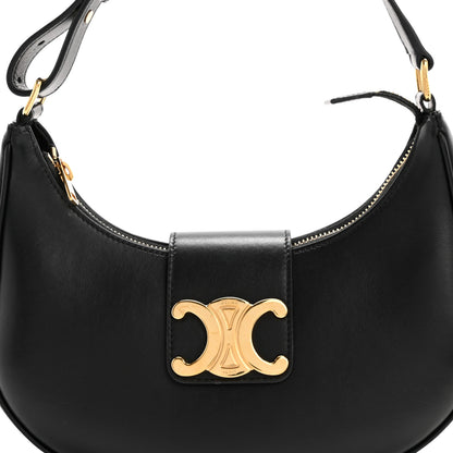 Celine Smooth Calfskin Medium Strap Ava Triomphe Shoulder Bag Black 7 of 11
