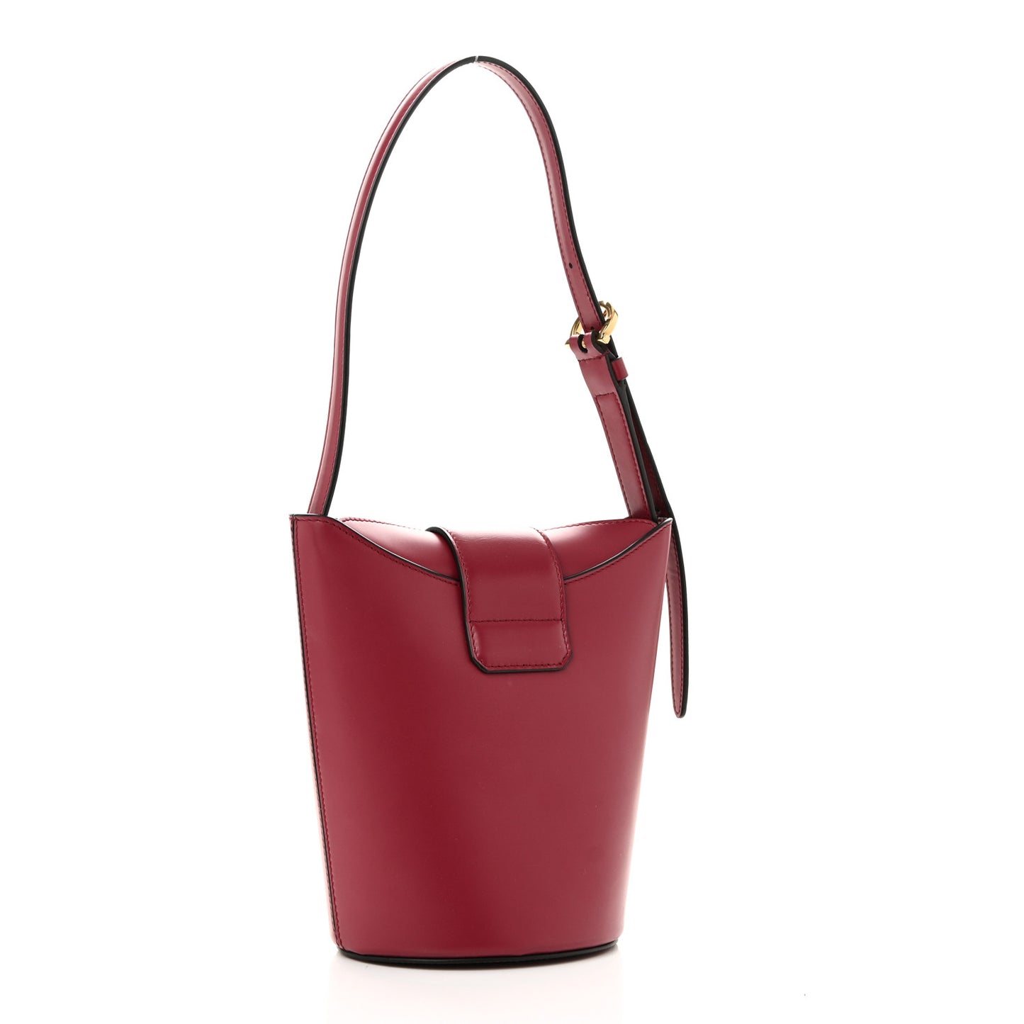 Calfskin Small Trifolio Bucket Shoulder Bag Red