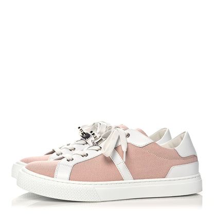 Hermes Calfskin Canvas Day Sneakers 38.5 Framboise White 3 of 8