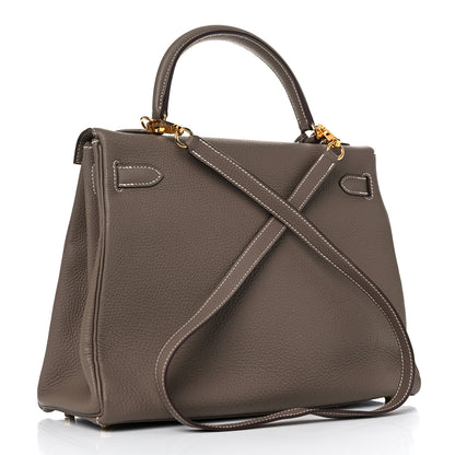 Hermes Togo Kelly Retourne 32 Etoupe 2 of 33