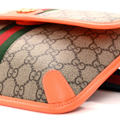 Gucci GG Supreme Monogram Web Small Ophidia Belt Bag Beige Ebony Orange Fluo 10 of 10