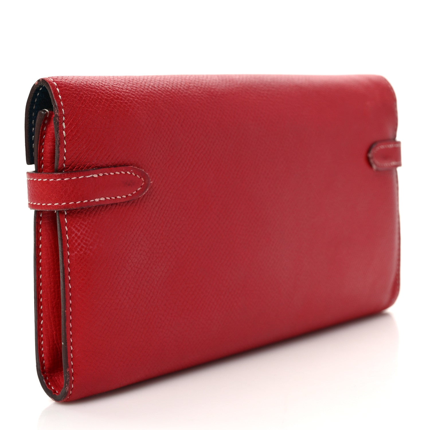 Hermes Epsom Verso Kelly Longue Wallet Rouge Casaque Bleu Thalassa 3 of 11