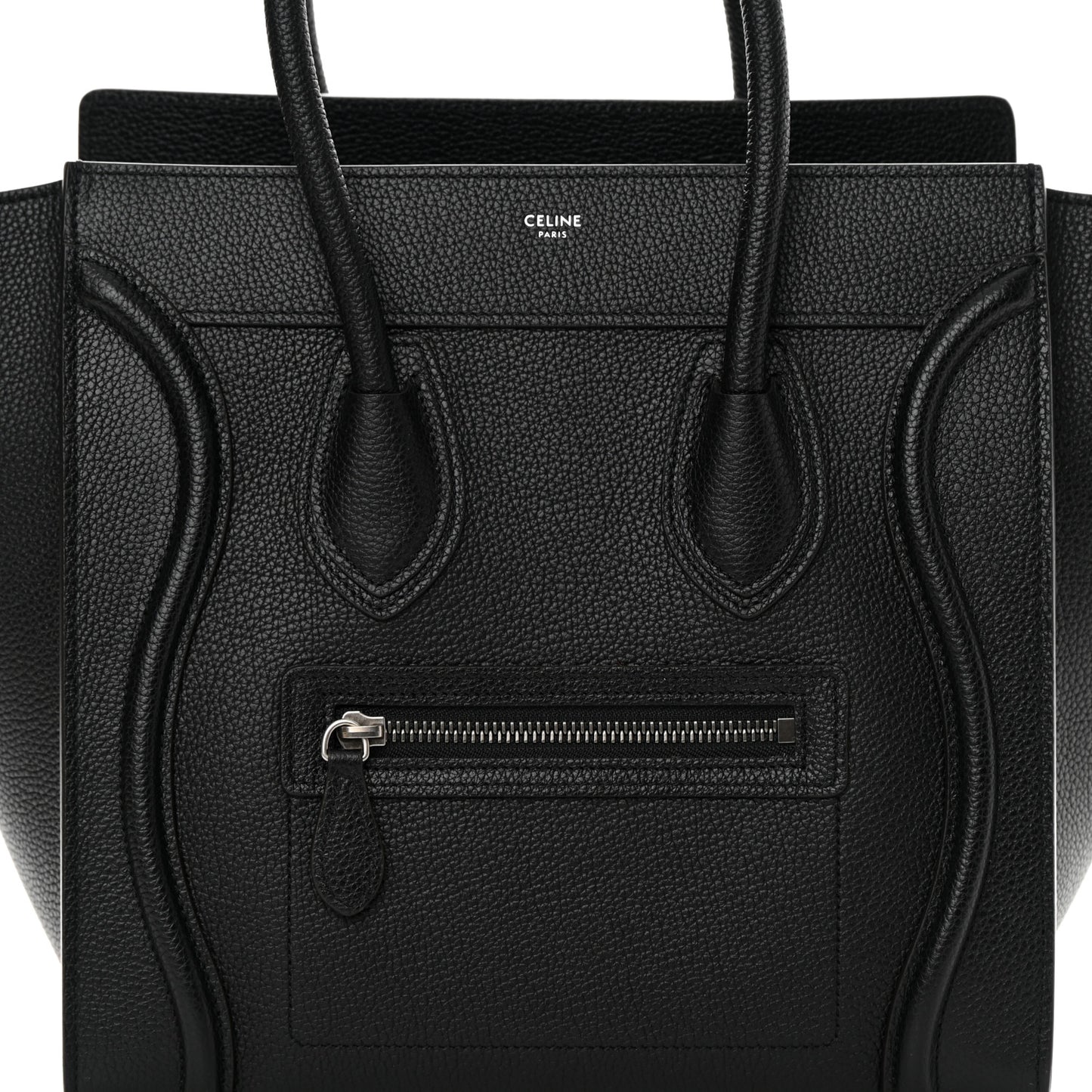 Drummed Calfskin Micro Luggage Black